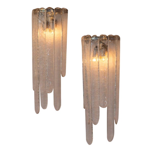 Vintage Italian Wall Lights by Carlo Nason for Mazzega, 1960, Set of 2 For Sale