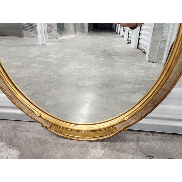 Carvers' Guild Carver's Guild Newport Oval Neoclassical Style Mirror For Sale - Image 4 of 12