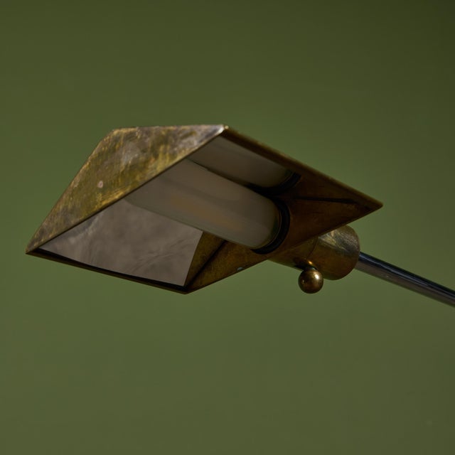 Pair of Cedric Hartman T Base Parallel Bar Brass and Stainless Steel Floor Lamps For Sale - Image 14 of 18