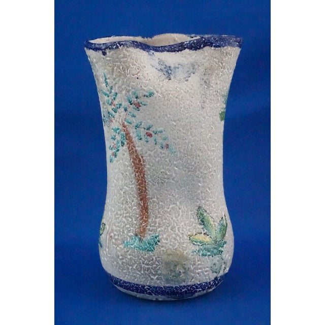1920s Acid-Treated Majolica Ceramic Vase from Vincenzo Procida, Vietri, Italy, 1920s For Sale - Image 5 of 18