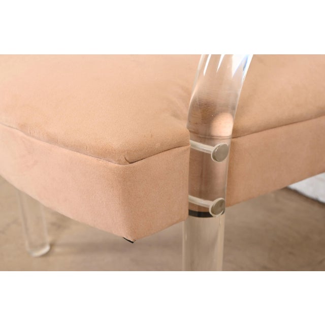 Leon Rosen for Pace Collection Modern Art Deco Lucite Waterfall Armchairs, Set of Six For Sale - Image 11 of 12