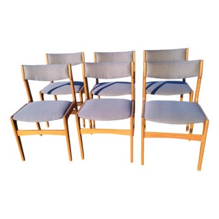 1950s Mid-Century Danish Teak Dining Table Chairs – Scandinavian Modern Set For Sale
