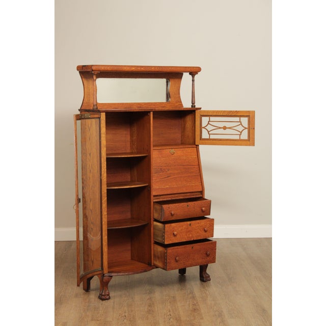 Antique Victorian Oak Side by Side Secretary Desk Curio Chairish