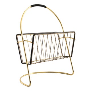 Mid-Century String Magazine Rack, 1950s For Sale