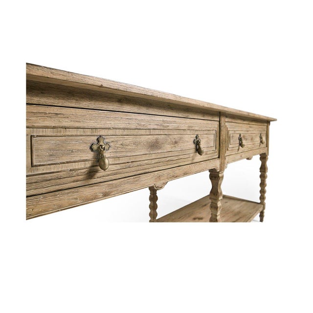 Wood Rustic Farmhouse Tapered-Leg Console Table For Sale - Image 7 of 10