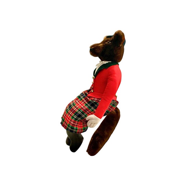 Fox Doll Large Stuffed Animal Seated Position Vintage English Equestrian Decor For Sale - Image 4 of 6