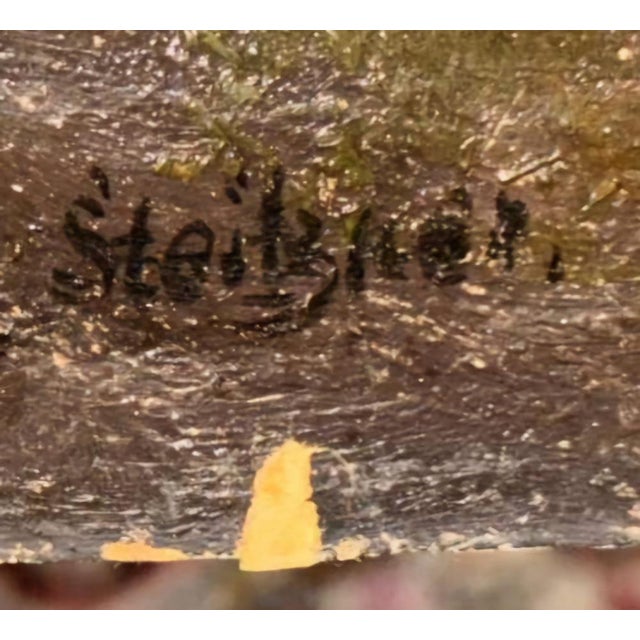 Konstantin Stoitzner, Landscape with Mills, Oil on Panel, Early 20th Century, Oil on Panel For Sale - Image 5 of 10