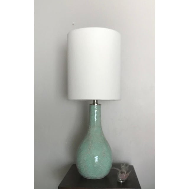 Modern Sea Foam Green Crackled Glass Table Lamp Chairish