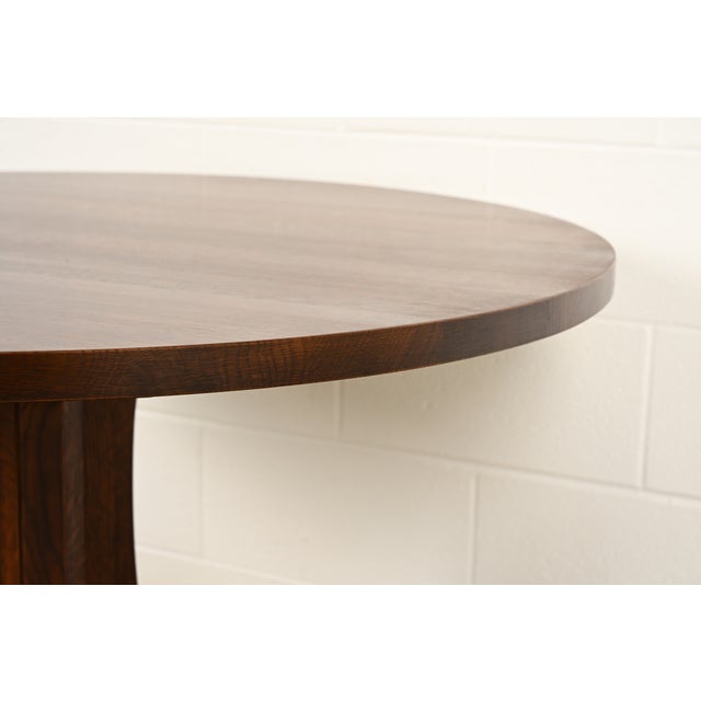 Stickley Mission Oak Arts & Crafts Pedestal Center Table or Breakfast Table For Sale - Image 9 of 13