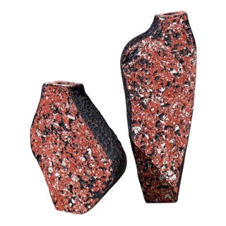 Fragment Red Vases by Donatas Zukauskas, Set of 2 For Sale
