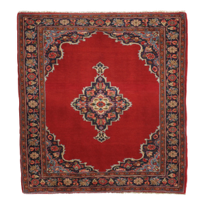 Antique Hand-Knotted Persian Bidjar Rug 2'11" X 3'1"