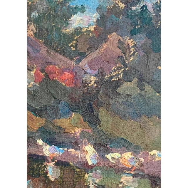 Realism Vintage Ukrainian Impressionist Oil Painting, Rural Landscape, 1960s 18-14 For Sale - Image 3 of 6