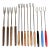 Vintage Mid-Century Modern Teak Wood Fondue Forks Inox France Perk Switzerland - Mixed Lot of 13 For Sale