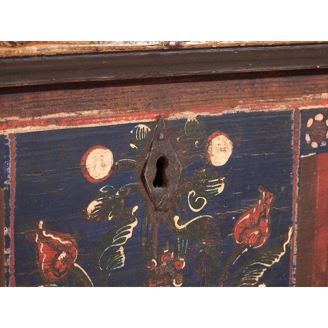 Painted Chest with Floral Details, 1870s For Sale - Image 5 of 18