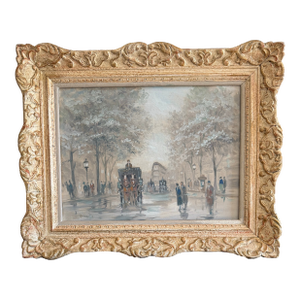 Mid 20th Century Parisian Boulevard, by Andre Gisson (Anders Gittleson) Oil on Canvas