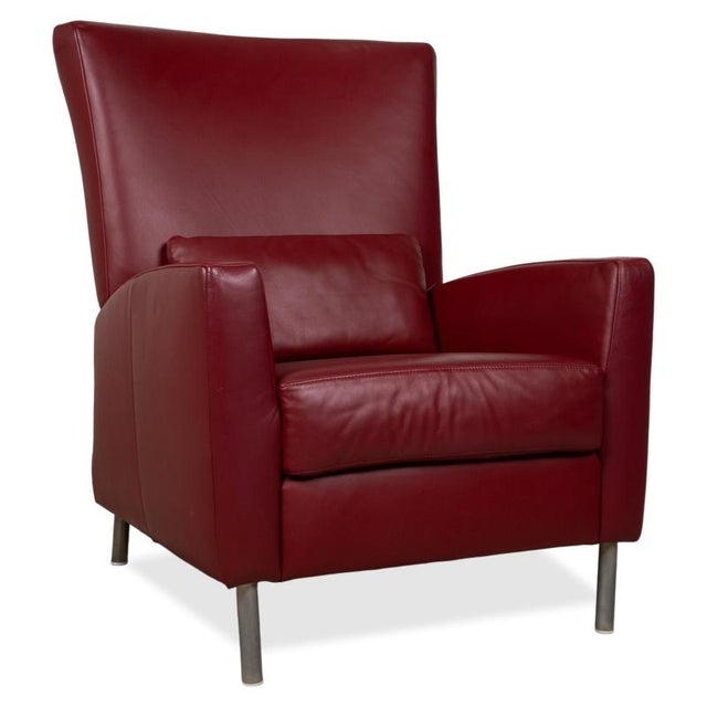 Leather Armchair Red Bordeaux by Ewald Schillig For Sale - Image 14 of 14