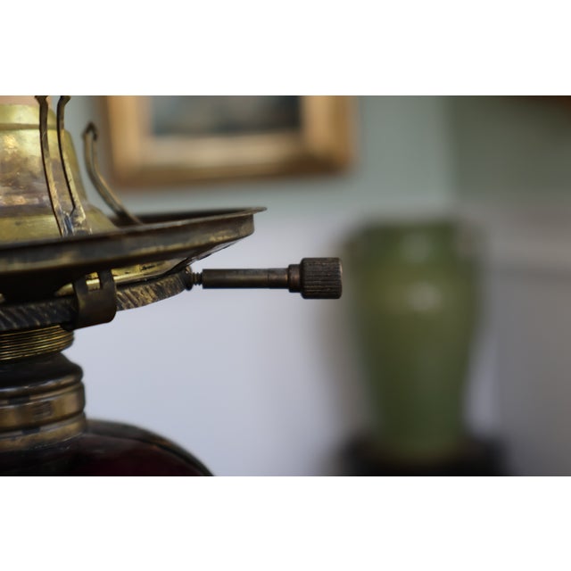 Antique Amethyst Owl & Shield Converted Lamps, Attributed to Boston & Sandwich—Pair For Sale - Image 4 of 18