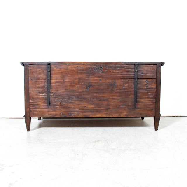 18th Century French Louis XVI Period Carved Walnut Coffer With Marquetry For Sale - Image 18 of 18