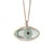 Silver Green Evil Eye Pendant Positive Energy Sterling Silver Chain Necklace For Sale - Image 8 of 8