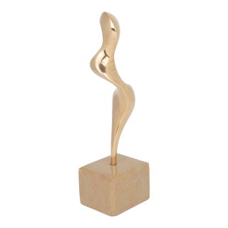 Roland Masson Abstract Organic Bronze Sculpture on Marble Base, circa 1990 For Sale