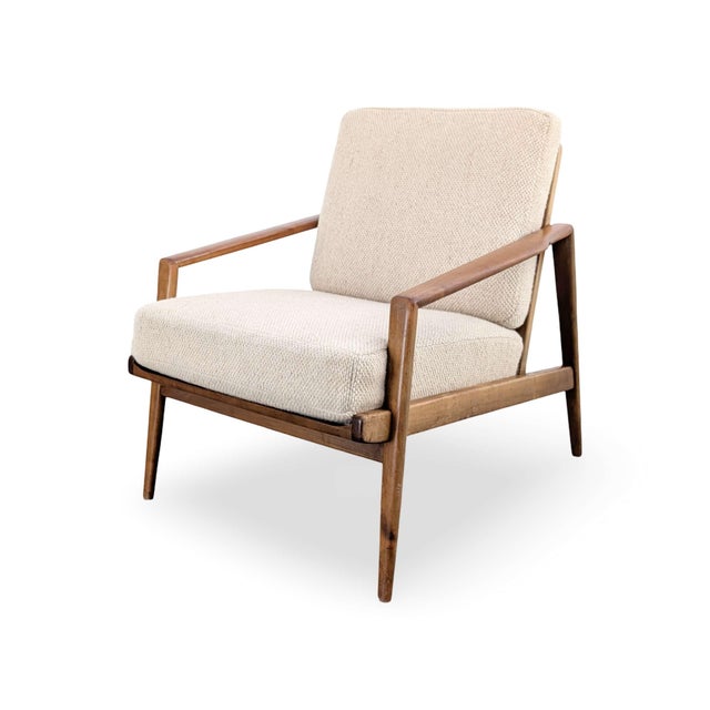 Vintage Easy Chair in Wool and Walnut For Sale - Image 5 of 11