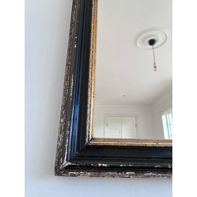 Late 19th Century Antique French Louis Philippe Full Length Mirror – Black and Gold, Late 19th Century For Sale - Image 5 of 10
