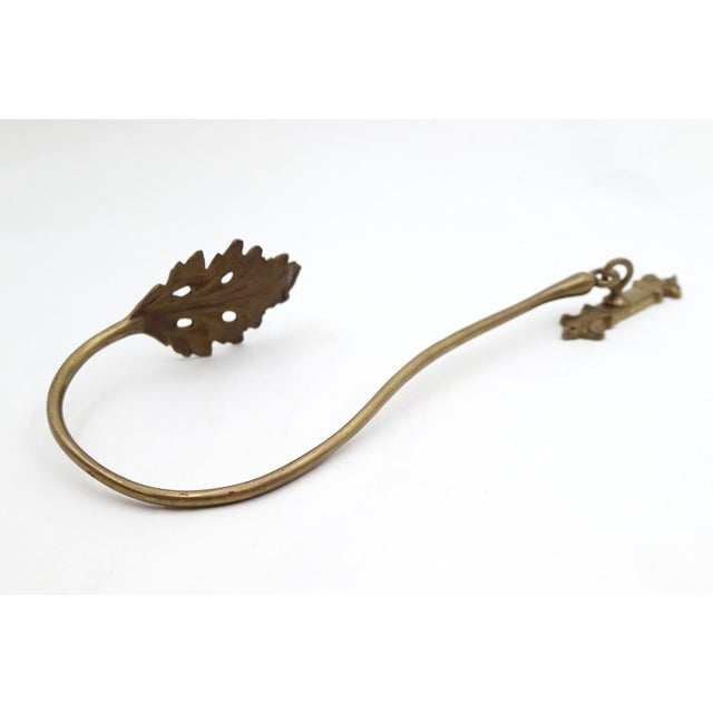 Vintage French Brass Drapery Curtain Tie Back Hook For Sale - Image 4 of 5