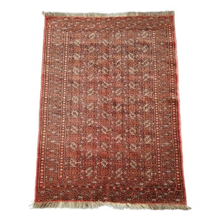 Vintage Hand-Knotted Turkmen Tekke Wool Rug, 1960s For Sale