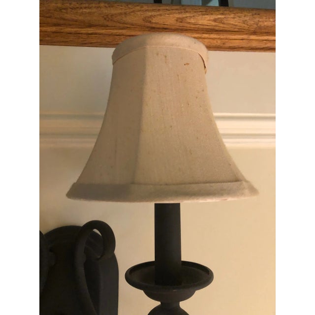 Wrought Iron Double Light Wall Sconce For Sale - Image 4 of 6
