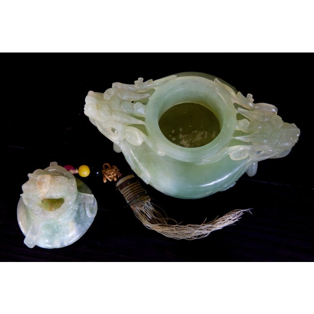 Stone Antique Chinese Celadon Jade Vessel For Sale - Image 7 of 8