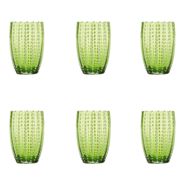 Perle Tumbler in Apple Green - Set of 6 For Sale