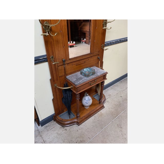 Brown Antique Art Nouveau Wardrobe, 1910 For Sale - Image 8 of 11