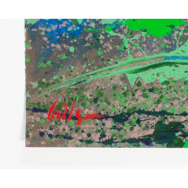 Paper 1980s Abstract Acrylic Landscape by Harry Hilson For Sale - Image 7 of 8