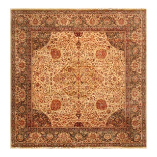 Pasargad Home Agra Beige Wool Area Rug- 9' 1" X 12' 7" For Sale