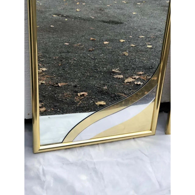 1980s 1980s Designer Brass Mirrors in the Style of Jere - a Pair For Sale - Image 5 of 11