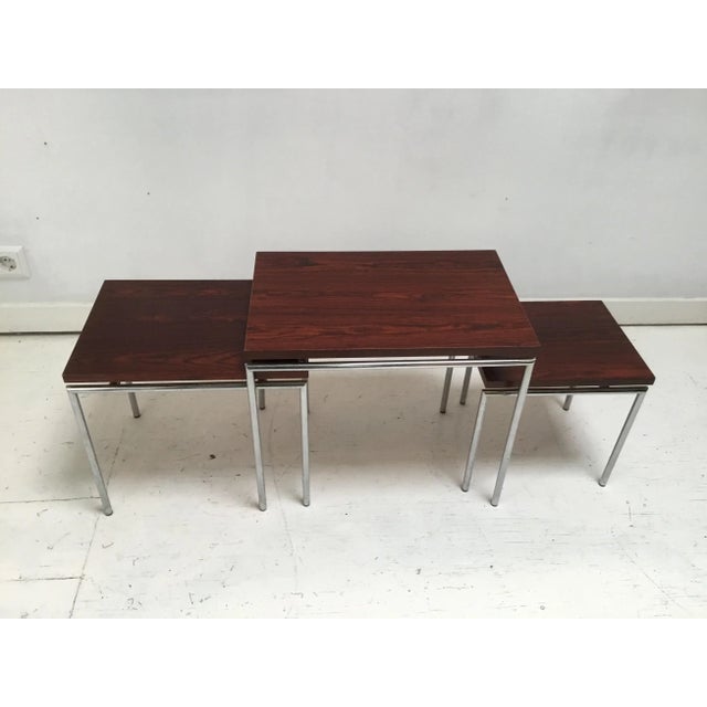 Dutch Palissander Nesting Tables, 1960s, Set of 3 For Sale - Image 6 of 11