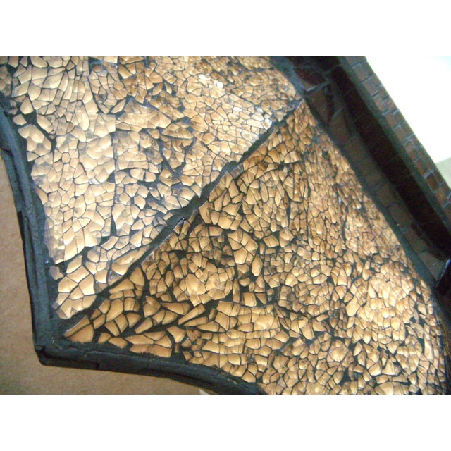 Gothic Large John Richard Designer Wall Mirror With Ruby and Golden Bronze Mosaic Glass Surround For Sale - Image 3 of 8