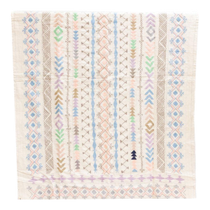 Pastel Rainbow Hand-Stitched Cotton Tribal Kantha Throw
