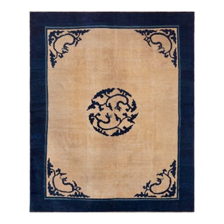 Nazmiyal Collection Antique Chinese Minimalist Rug For Sale