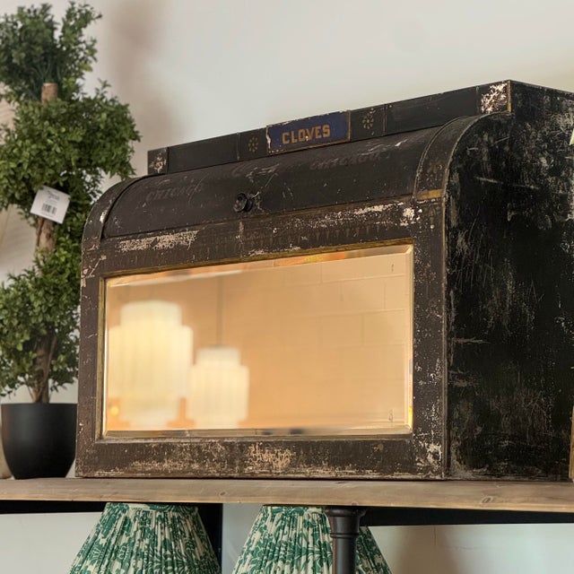 Antique Monrad & Co. Chicago Cloves General Store Display Cabinet For Sale - Image 4 of 4