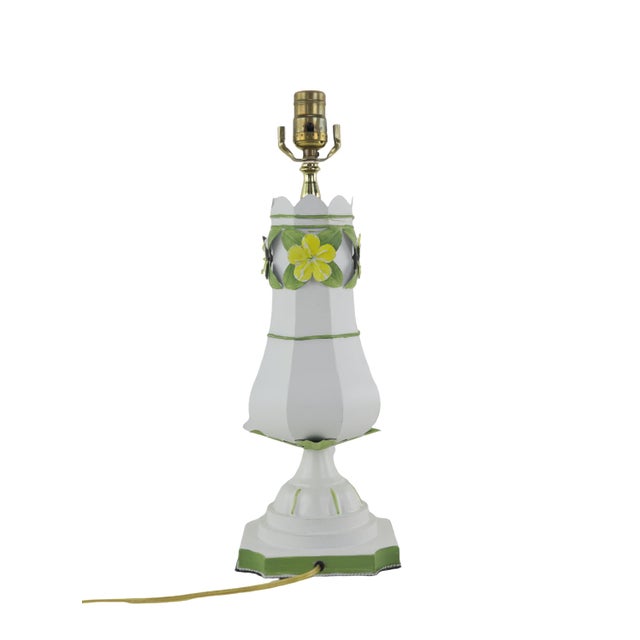 A Pair of Vintage Iron Flower Table Lamps