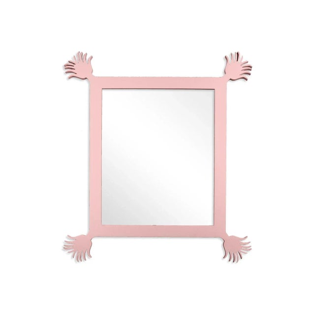 Contemporary Fleur Home Carnival Vieux Rectangle Mirror in Authentic Pink, 49x59 For Sale - Image 3 of 3