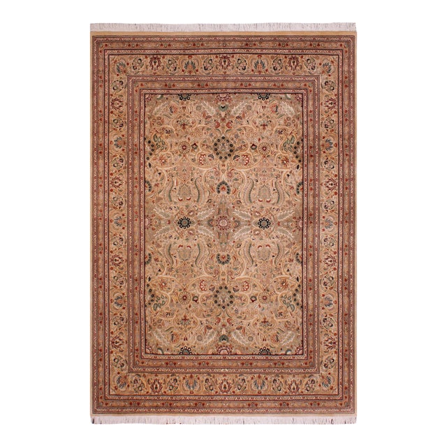 Art Nouveau 1990's Pak-Persian Beige Wool Rug - 9'0'' X 11'11'' For Sale