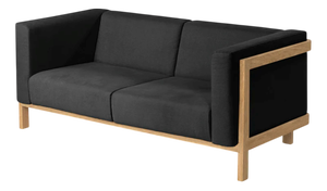 Two-Seater Sofa in Oak and Anthracite Fabric by Julien Renault