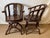 Wood Circa 1890-1900 Hand Carved and Inlaid Asian Arm Chairs Depicting a Village - A Pair For Sale - Image 7 of 11