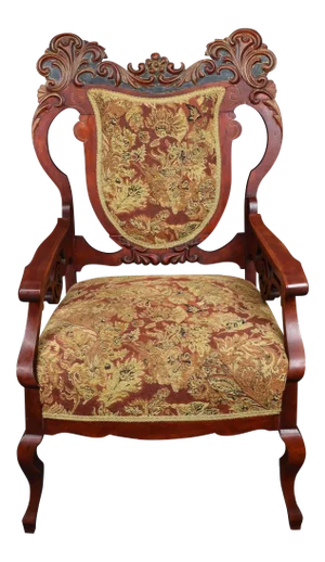 Antique Old World Carved Shield Back Armchair