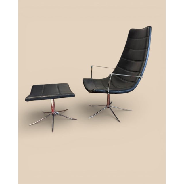 Set of Danish Modernist Lounge Chair and Ottoman, 1970s For Sale - Image 12 of 12