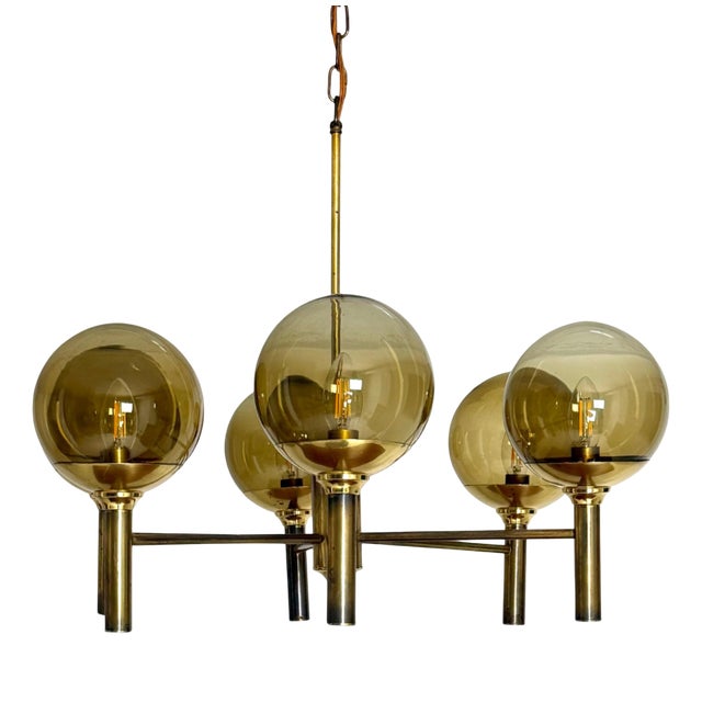 Brass and Glass Pendant from Svend Mejlstrøm, 1960s For Sale