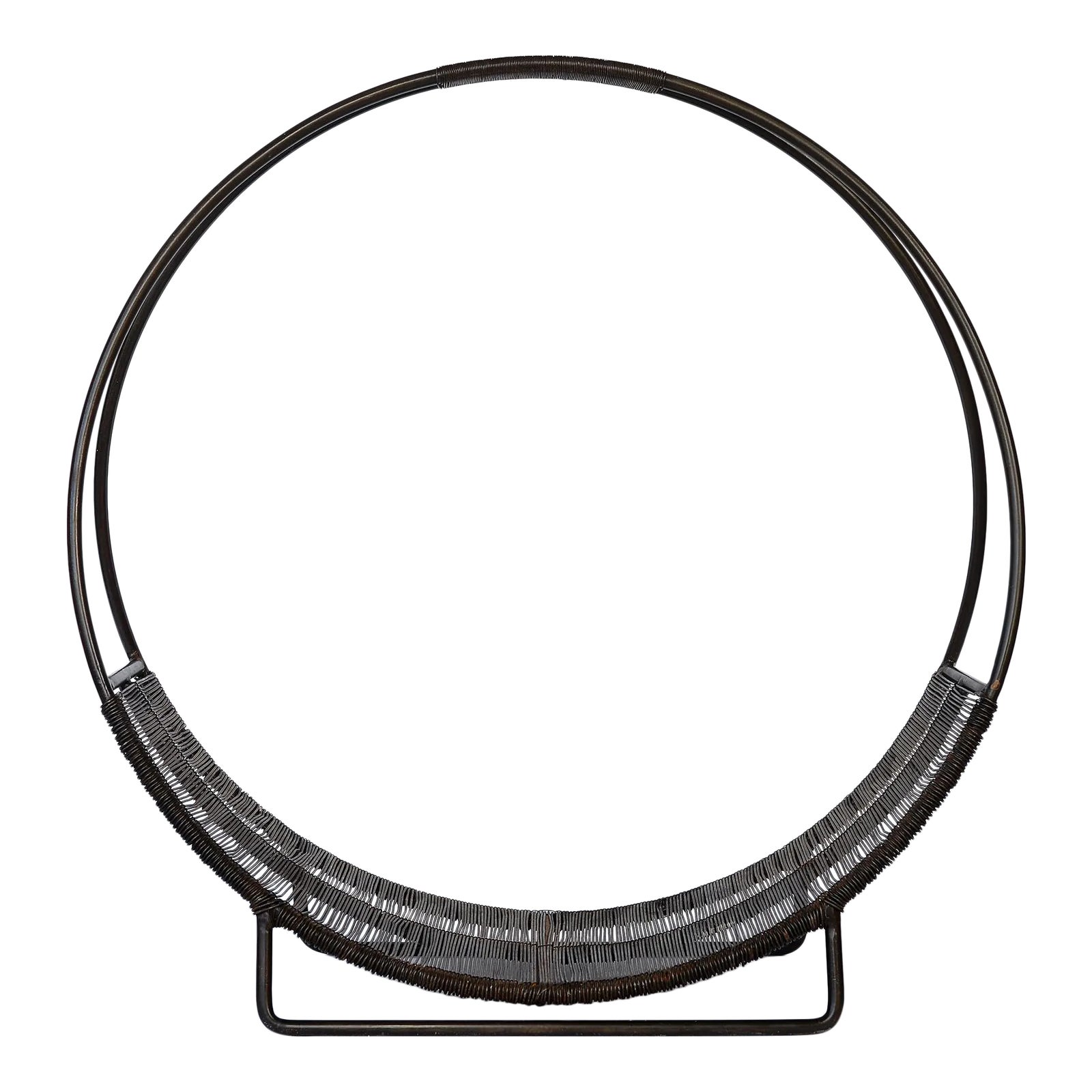 Mid Century Style Loop Metal Wire Magazine or Firewood Rack | Chairish