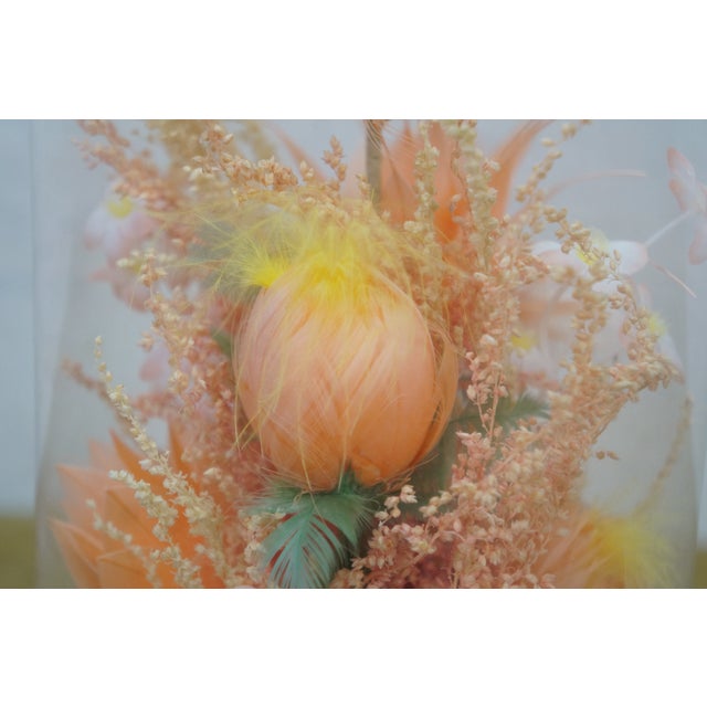 Late 20th Century Floral Butterfly Diorama Taxidermy Display Apothecary Cloche Dome 12" For Sale - Image 11 of 14